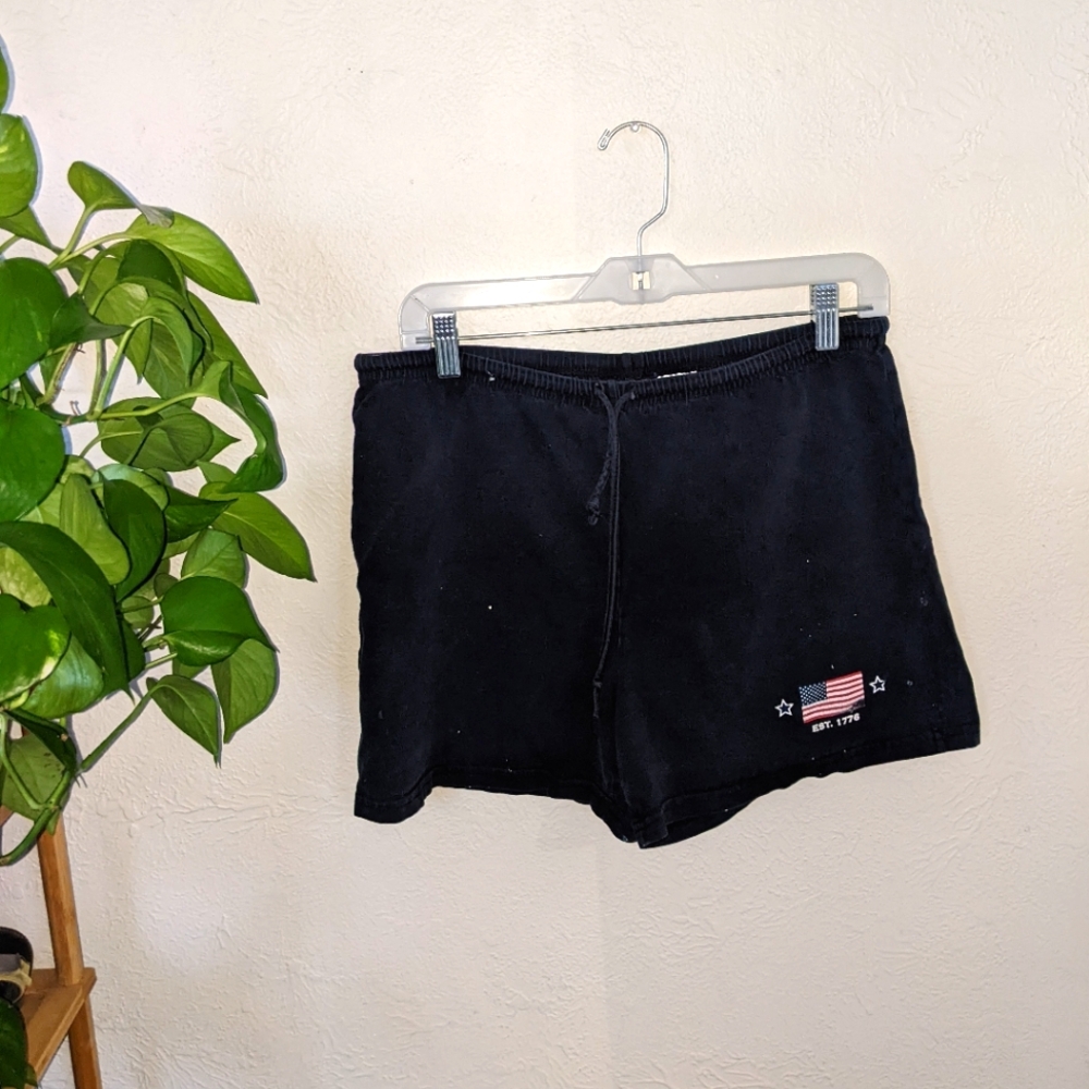 Black American Flag Shorts